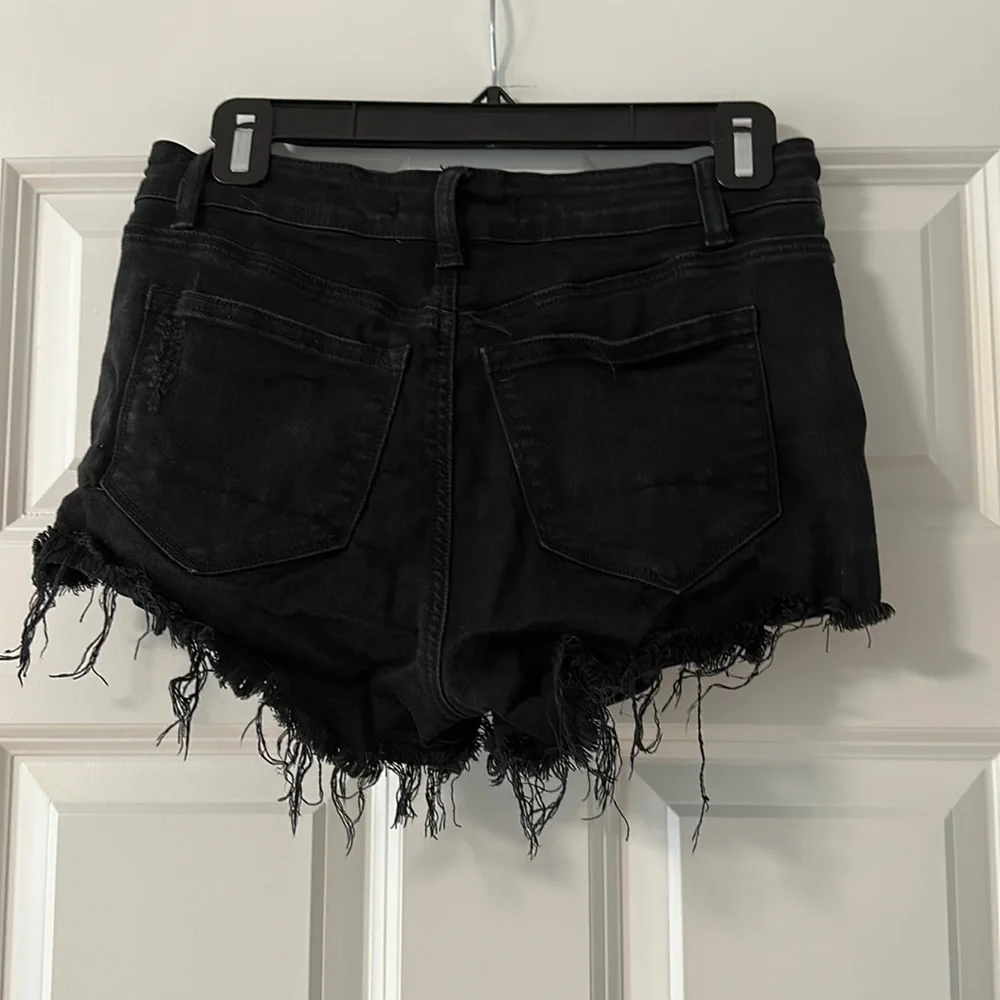 Distressed Black Jean Shorts - Picture 7 of 8